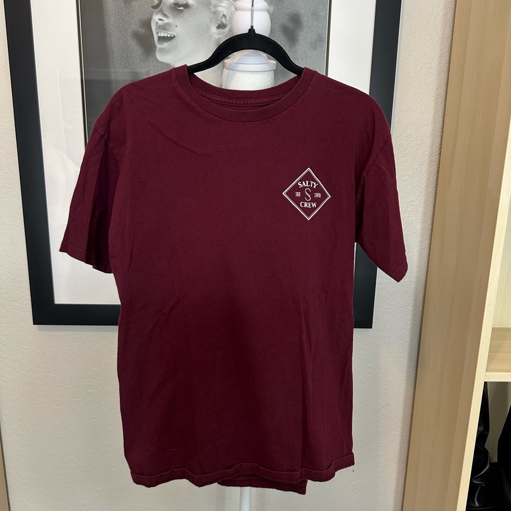 Salty Crew Burgundy Cotton Tee
